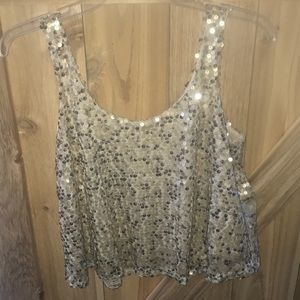 Gold sequin tank